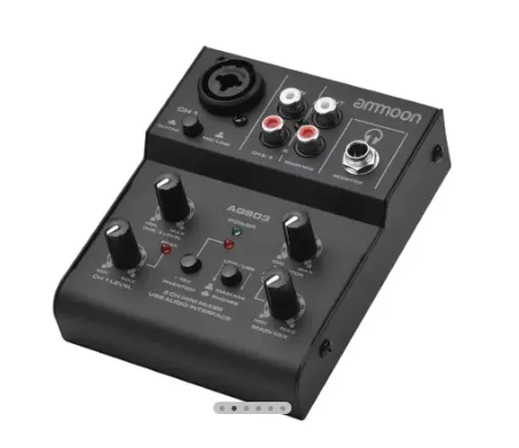 Mesa e Interface de Mixagem Ammoon Ags03 com 3 Canal