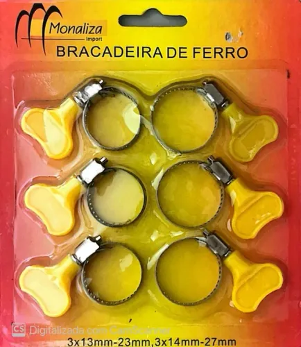 Braçadeira de Ferro 3x13mm-23mm, 3x14mm-27mm ou  3x8-18mm, 2x13-23mm, 1x14-27mm