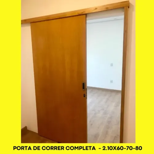 Porta de Madeira 210x82cm Batente 4cm correr