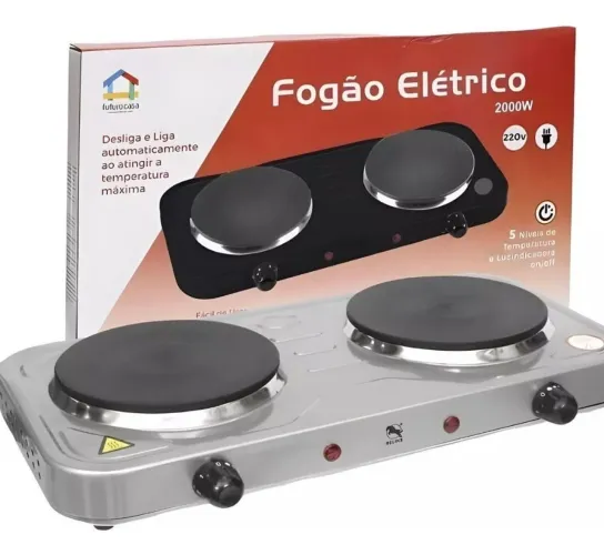 Fogareiro elétrico de 2 bocas marca relix