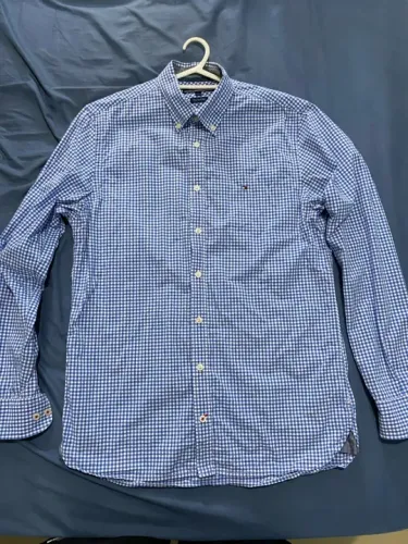 Camisa Tommy Hilfiger azul xadrez