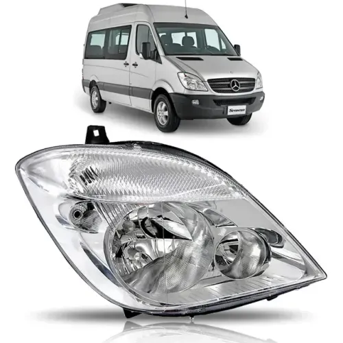 FAROL ELÉTRICO COM AUXILIAR LADO DIREITO MERCEDES BENZ SPRINTER 311/ 415/ 515
