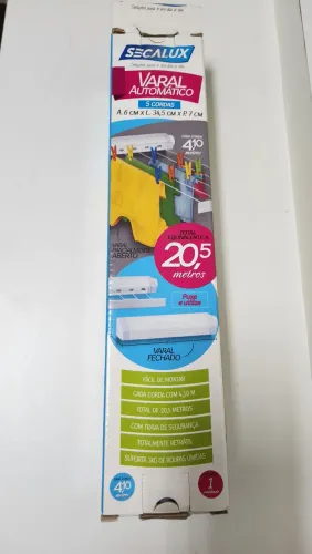 Varal Automático Secalux 5 Cordas - 20,5 Metros