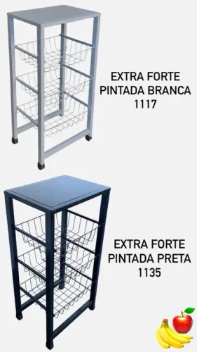 Fruteira de Aço para Cozinha - 3 Andares