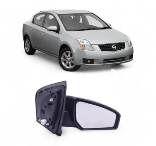 RETROVISOR NISSAN SENTRA 2007/2008 ELETRICA EXTERNO PRETO LISO DIREITO 