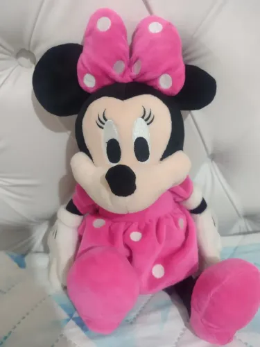 Boneca Minnie Pelúcia Rosa 40 cm original
