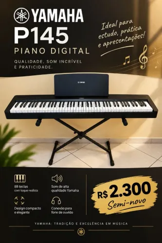Piano Digital Yamaha P145 semi novo