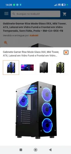 Vendo Gabinete gamer Rise Mode