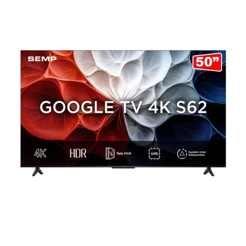 Smart TV 50" SEMP 4K UHD LED 50S62 Google TV AiPQ Google Assistente 3 HDMI
