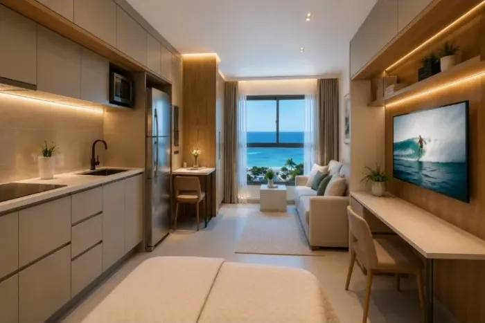 Apartamento Frente mar - 02 Elevadores - Piscina e Academia. 