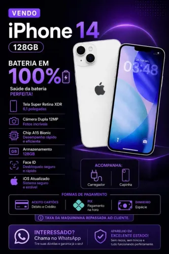 Vendo IPhone14 128G- Bateria 100%