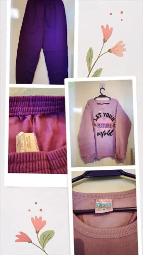 Conjunto de Moletom Menina Tamanho 14 Lilás e Roxo