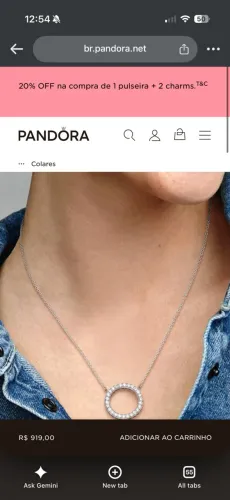 Colar círculo brilhante Pandora