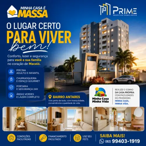 Apartamentos com Varanda e suite na região do Antares