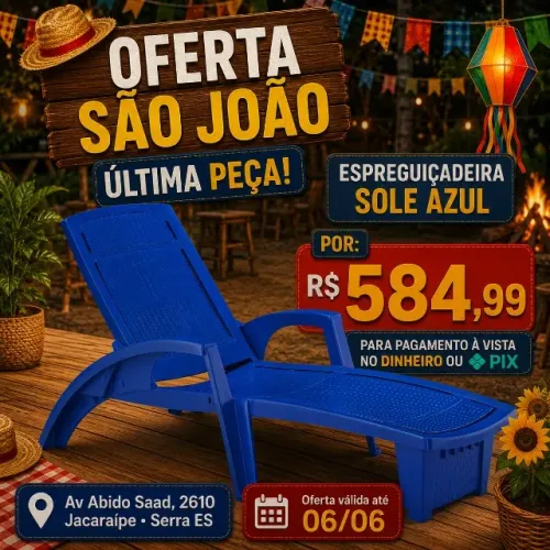 Espreguiçadeira Sole Azul 5 Pós