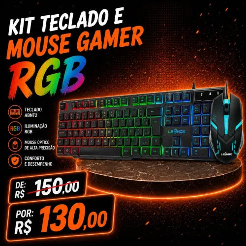 Kit teclado e mouse gamer RGB entregamos 