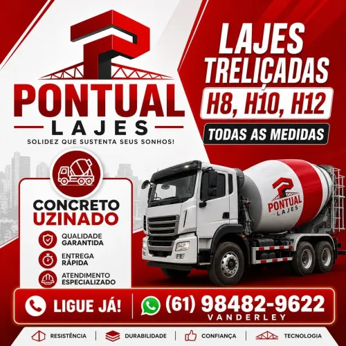 LAJES TRELICADAS E CONCRETO UZINADO