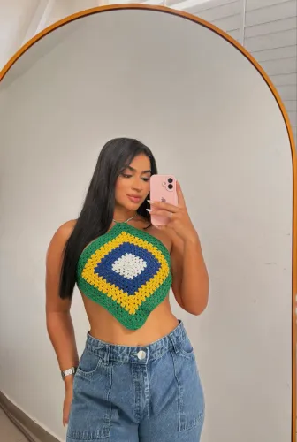 Cropped Crochê Brasil