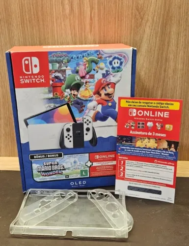 Nintendo Switch OLED 256GB - Desbloqueado - Zerado na Caixa