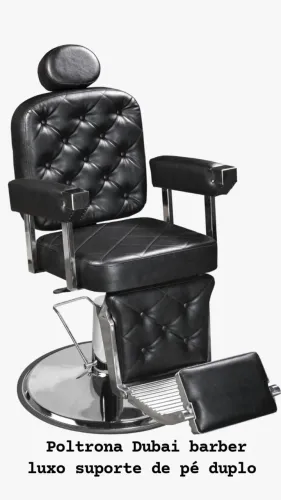Cadeira de Barbeiro Dubai Barber Luxo Pé Duplo