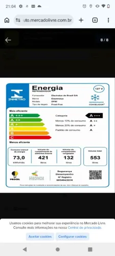 Geladeira Eletrolux 523l