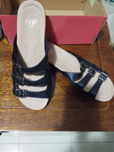 sandália papete com fivela 37 picadilly