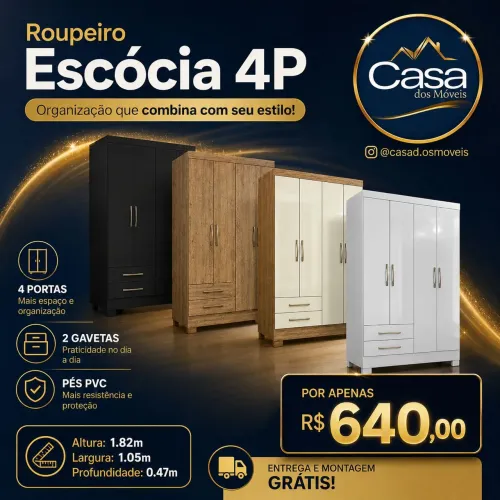 Roupeiro 4 portas - Escócia