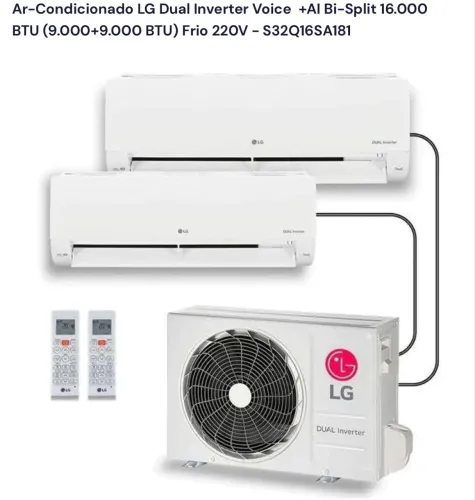 Ar-Condicionado LG Dual Inverter Voice + AI Bi-Split 16.000 BTU frio