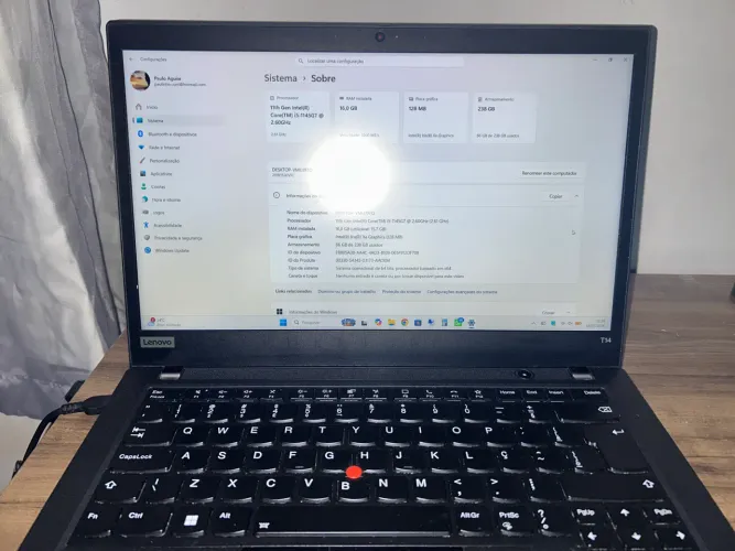 Notebook Lenovo Thinkpad T14 i5 11° 16GB 256GB
