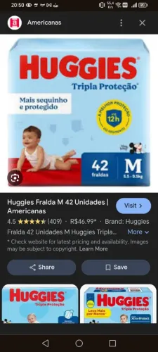 Fralda Huggies azul 42 fraldas M