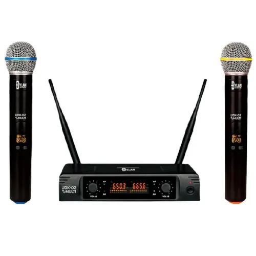Microfone Sem Fio Dylan UDX 02 duplo Multi Frequência 