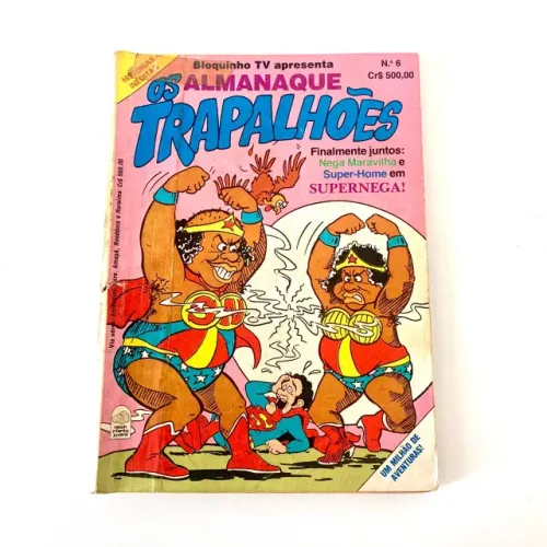 Gibi Almanaque dos Trapalhões 06, Bloch 1980, Sátira Mulher-maravilha Superman Heróis