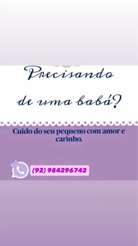 PRECISANDO DE BABÁ,ESTOU A DISPOSIÇÃO