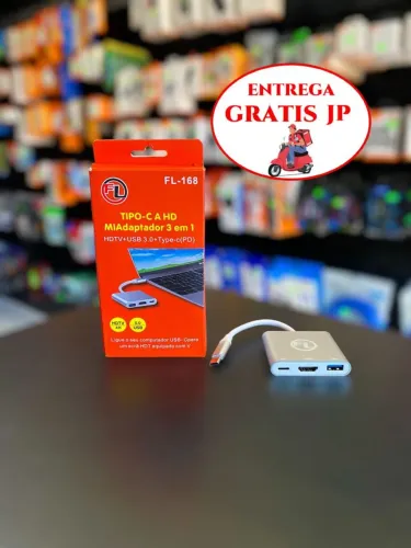 ADAPTADOR CONVERSOR USB 3.0 TIPO C PARA HDMI 4K 3 EM 1
