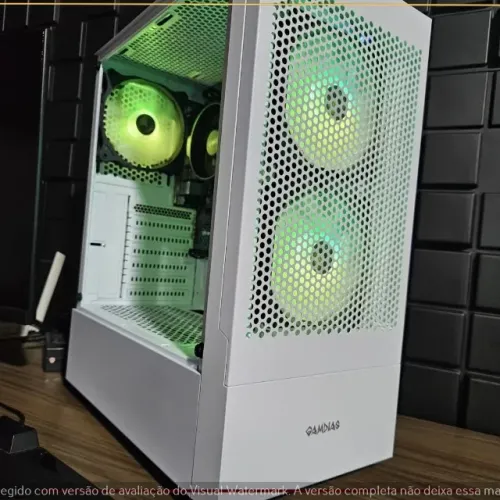 Gabinete Gamdias Talos E3 Branco + 3Fans + Vidro, Ryzen 5 8500G, 16GB DDR5, SSD 500GB