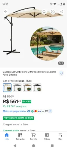 Guarda Sol Ombrelone 3 metros