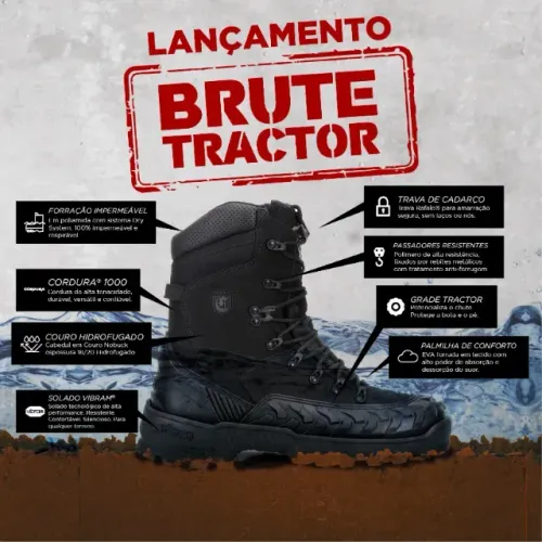 Bota Citerol Brute Tractor Preto (Impermeável) TAMANHO 42