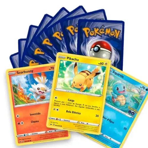 Pikachu garantido + Lote de 50 cartas pokémon