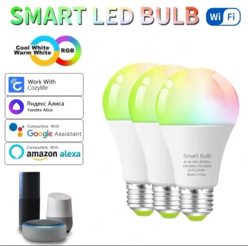 Lâmpada Inteligente Led Wifi Smart 18w rgb + cw + ww + dimmable função timer alexa google