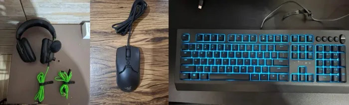 Kit Teclado Mouse e Fone gamer Razer em otimo estado