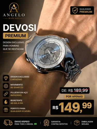 Relógio Masculino Devosi Premium Aço Inoxidável | Luxo | Novo |