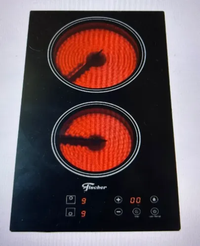 FOGÃO COOKTOP FISCHER 2 BOCAS ELÉTRICO MESA VITROCERÂMICA TOUCH 220V