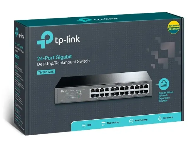 Switch Tp-link Gigabit 24 Portas Tl-sg1024d Na Cx Original (Usado)