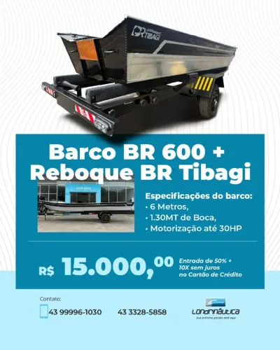 Barco de Pesca 6 metros + Carreta