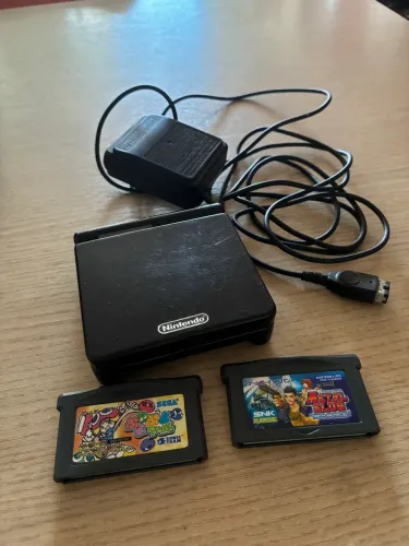 game boy advance sp onyx japonês + metal slug + puyo puyo (lote)
