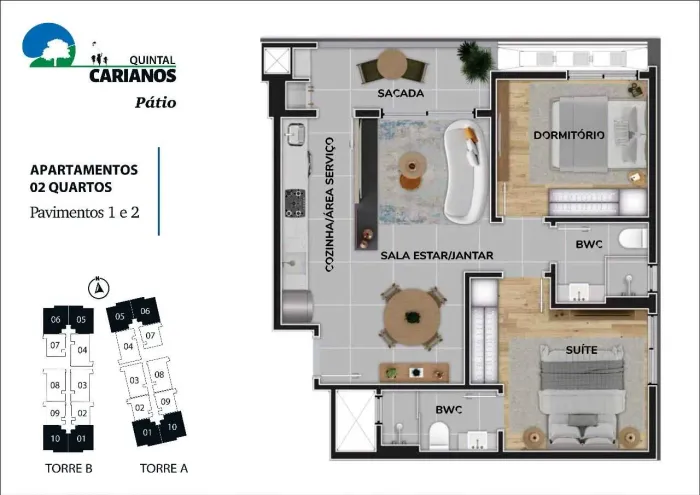 Venda | Carianos | Apartamento 2 quartos (1 suíte)