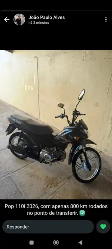 Honda pop 2026 único dono com 800 km rodado