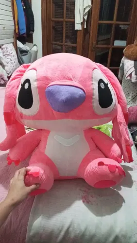Pelúcia Grande Stich Angel Rosa