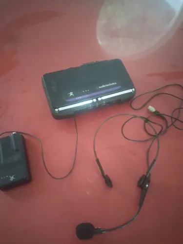 Microfone auricular sem fio audio técnica
