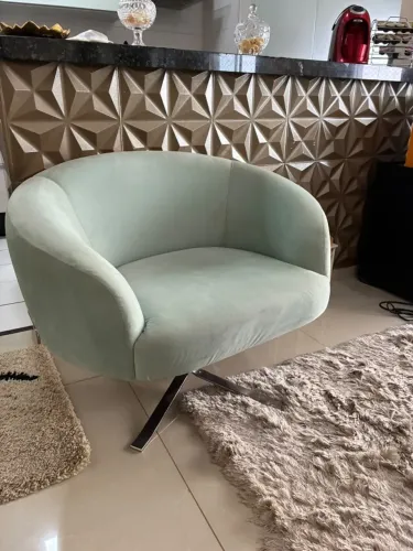Poltrona Giratória Breton Verde Tiffany - 2 Unidades Disponíveis